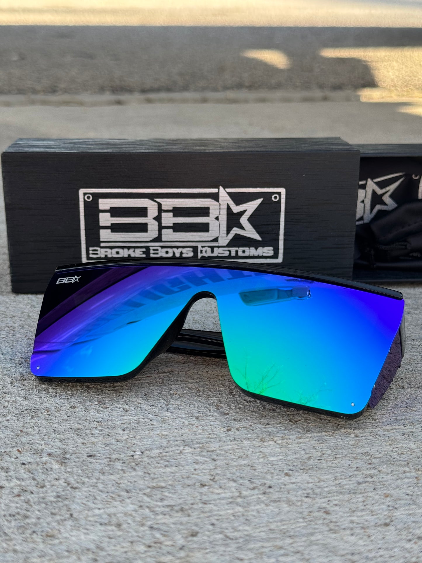 SAFETY Green/Blue Lens Black Frame