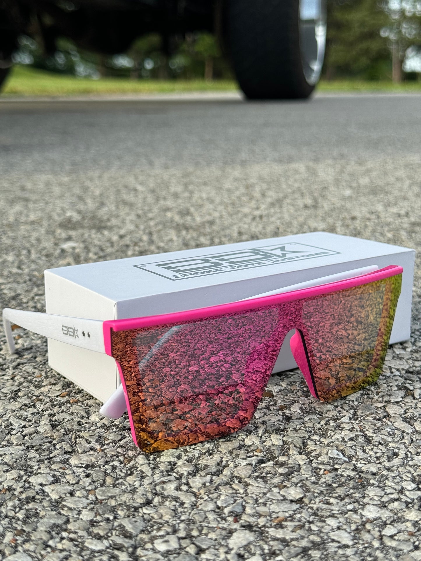 Pink Lens Pink & White Frame
