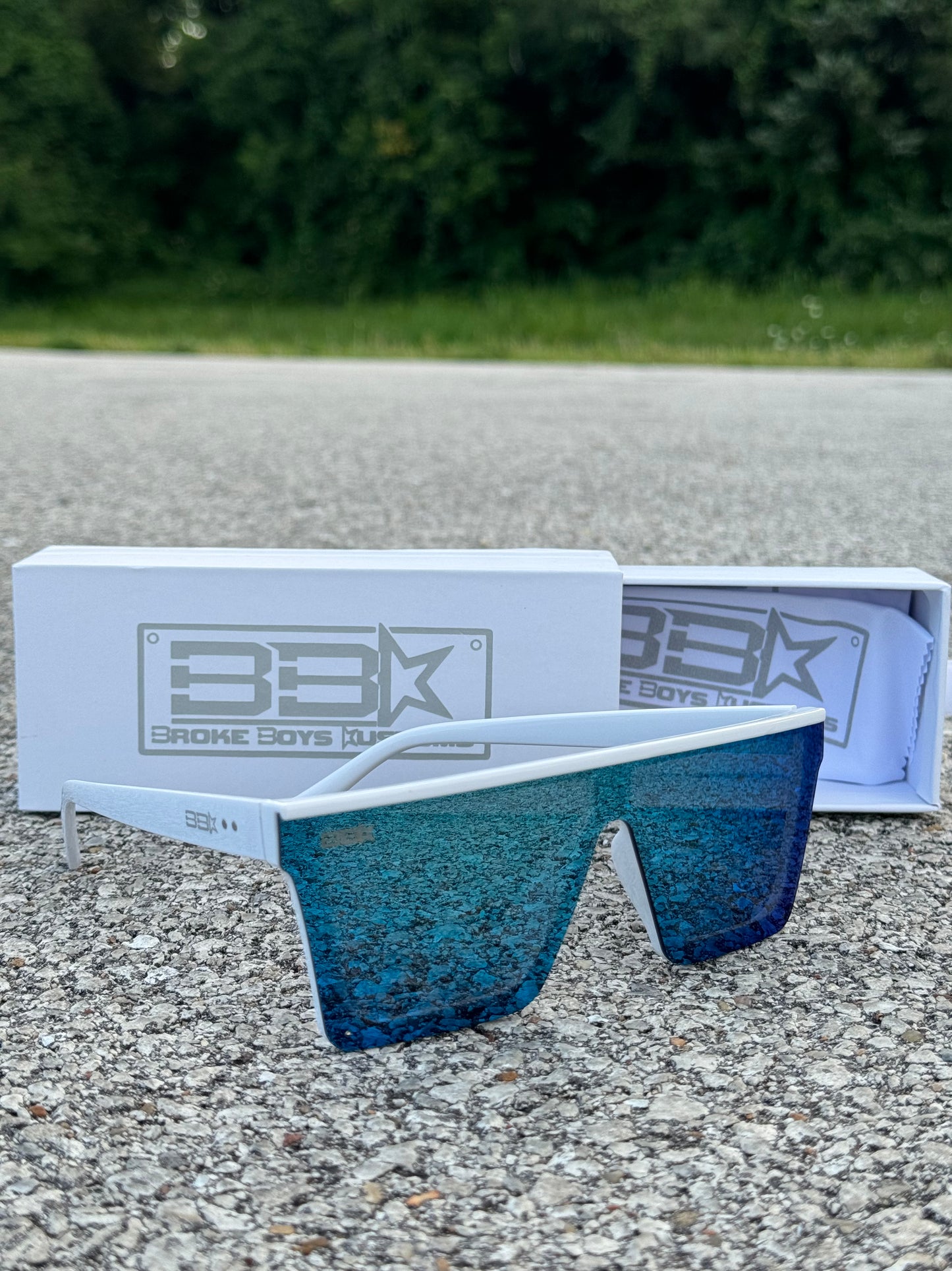 Blue Lens White Frame