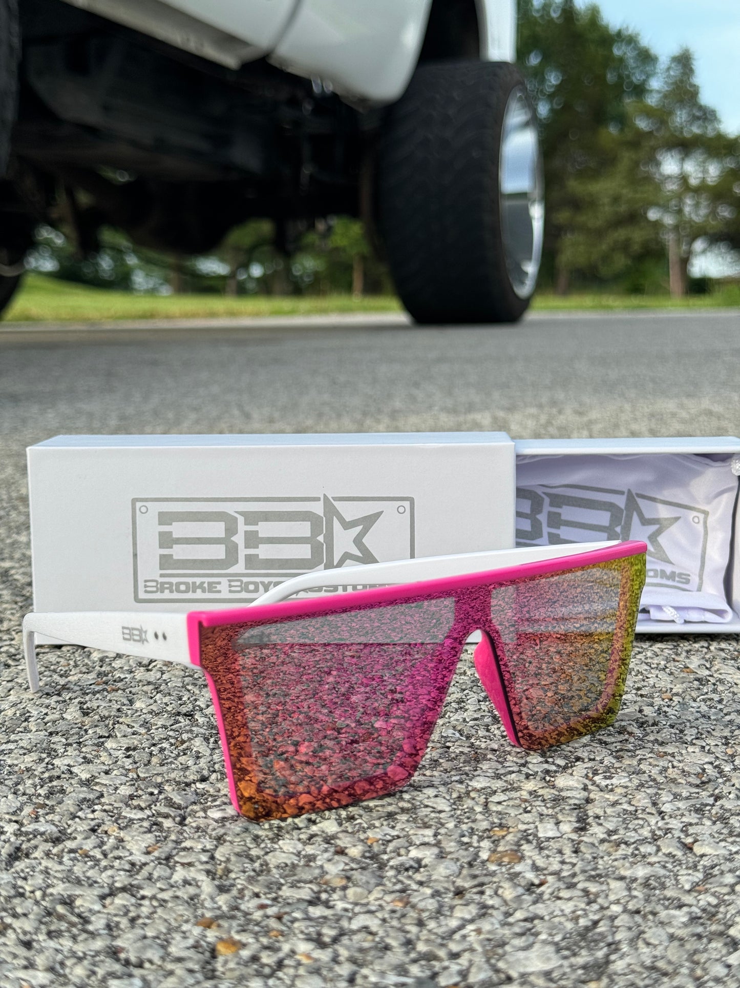 Pink Lens Pink & White Frame