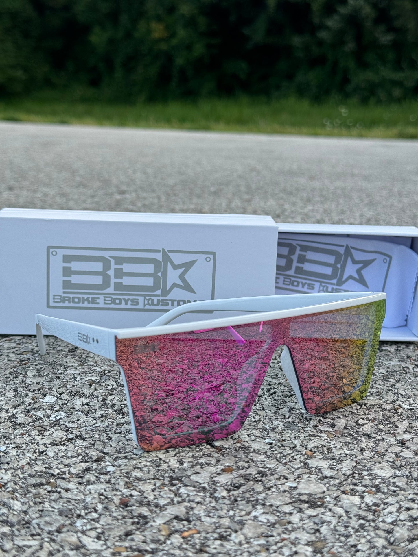 Pink Lens White Frame